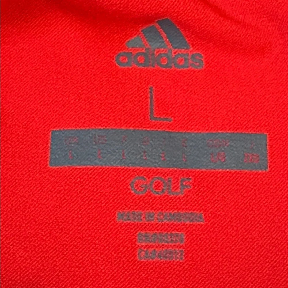 ADIDAS L Golf 3/4 zip pullover sweatshirt/jacket in orange-ish red